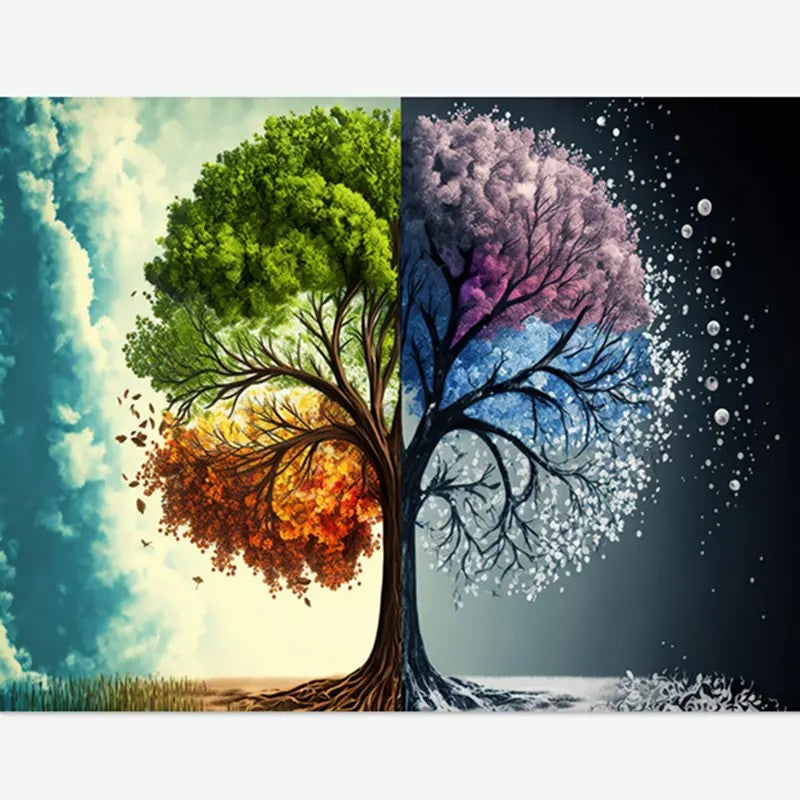 Diamond Painting - A Tree in Different Seasons