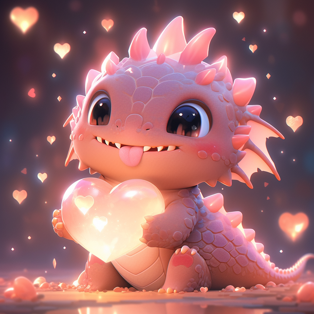 Diamond Painting -Pink Heart Dragon