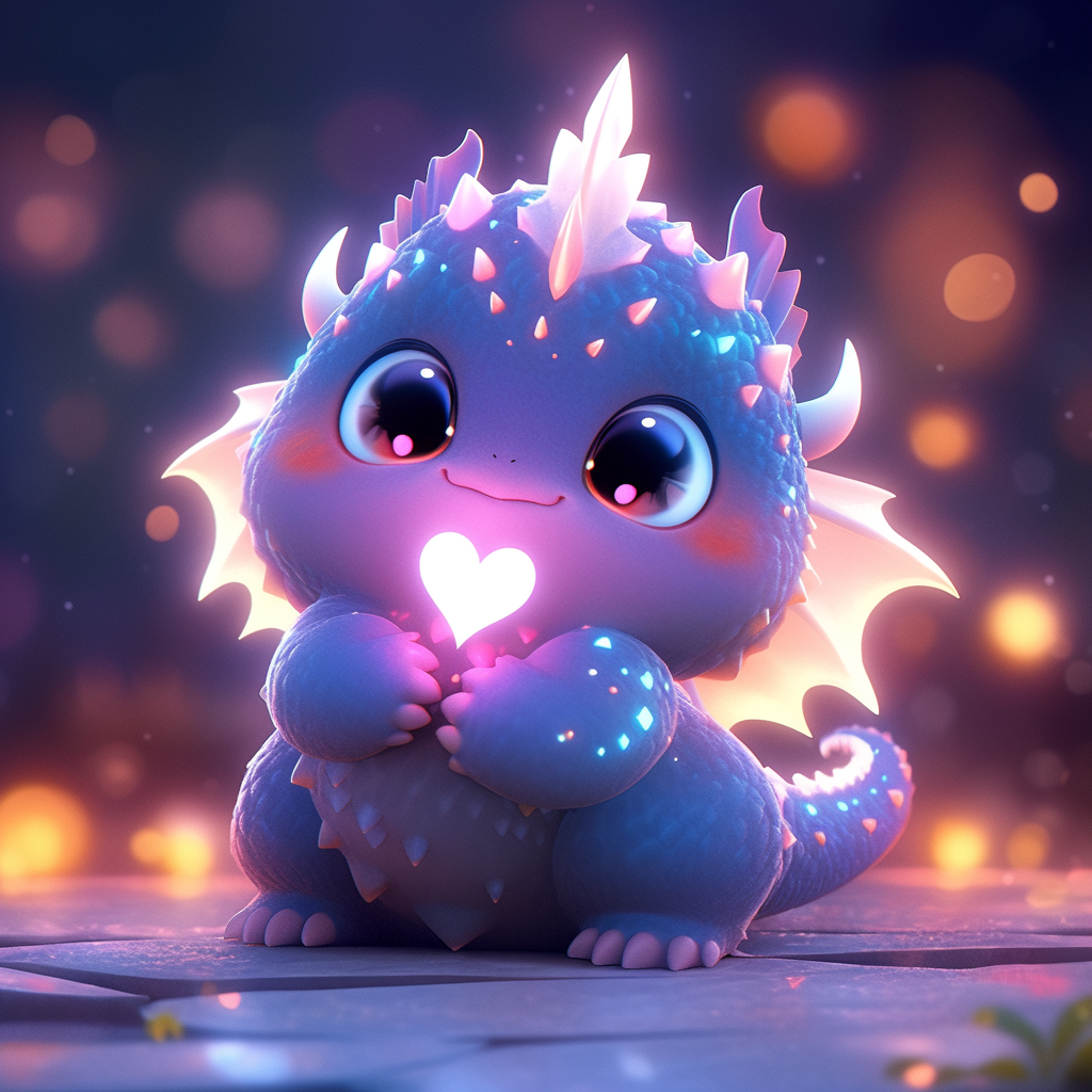 Diamond Painting -Blue Heart Dragon