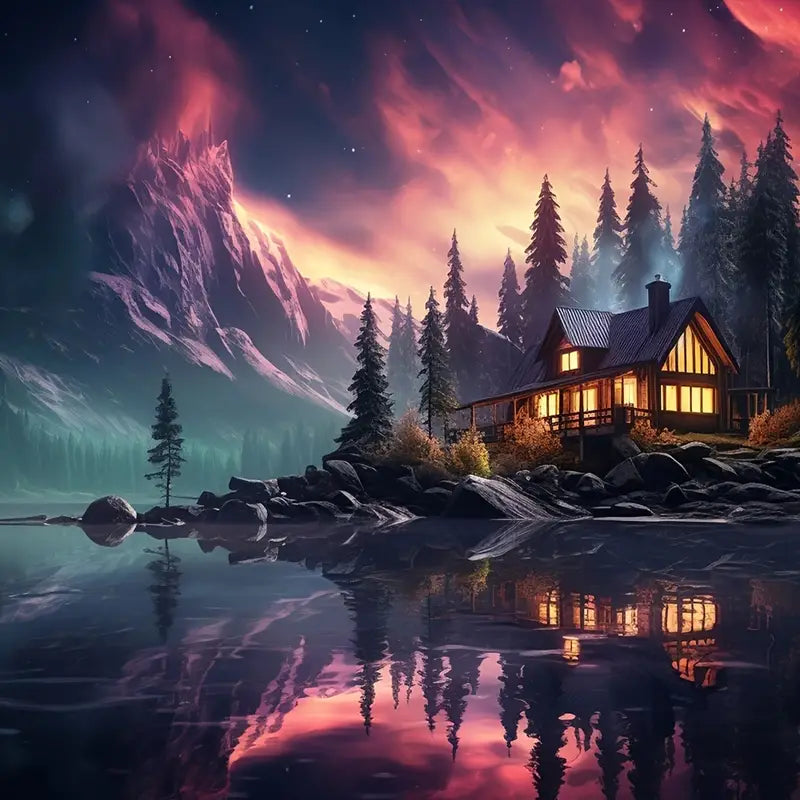 Diamond Painting -Cottage by the Lake