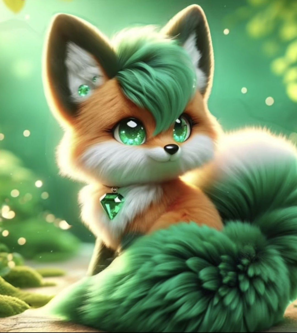 Diamond Painting -  Green Fox