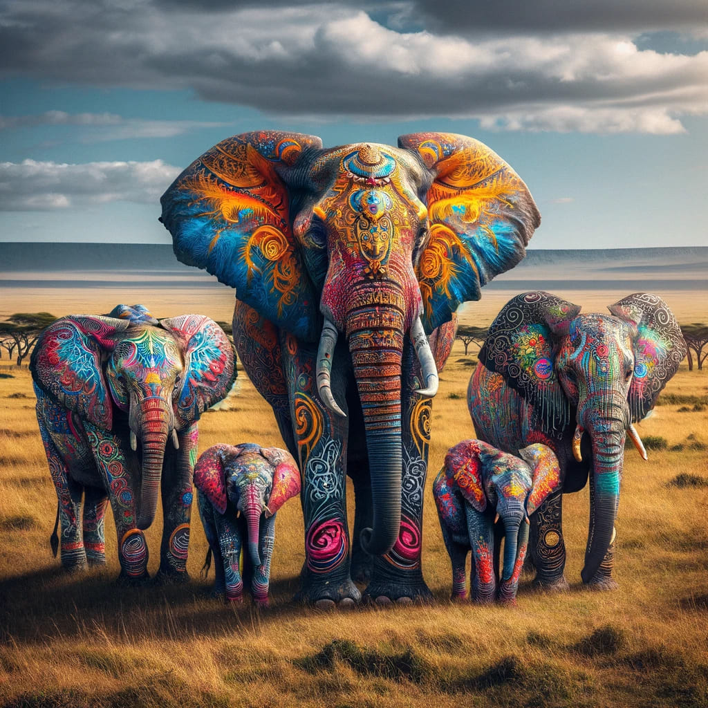 Diamond Painting - Elephant Family