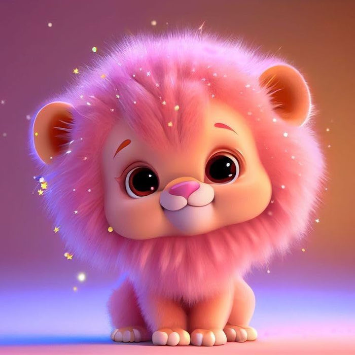 Diamond Painting - Cute Pink Lion