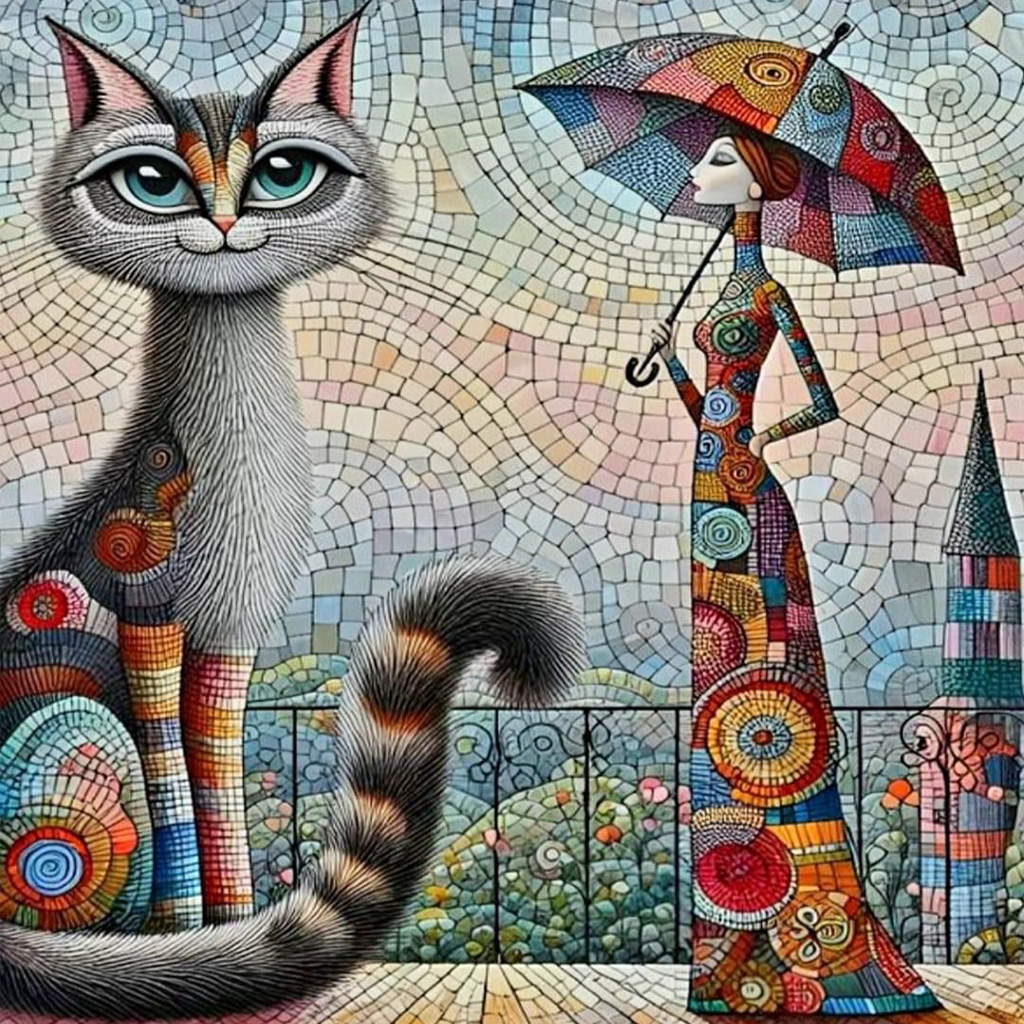 Diamond Painting - Woman and Cat