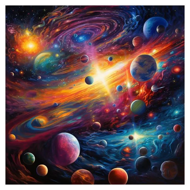 Full Fairy Dust Diamond Painting- Cosmic Planets