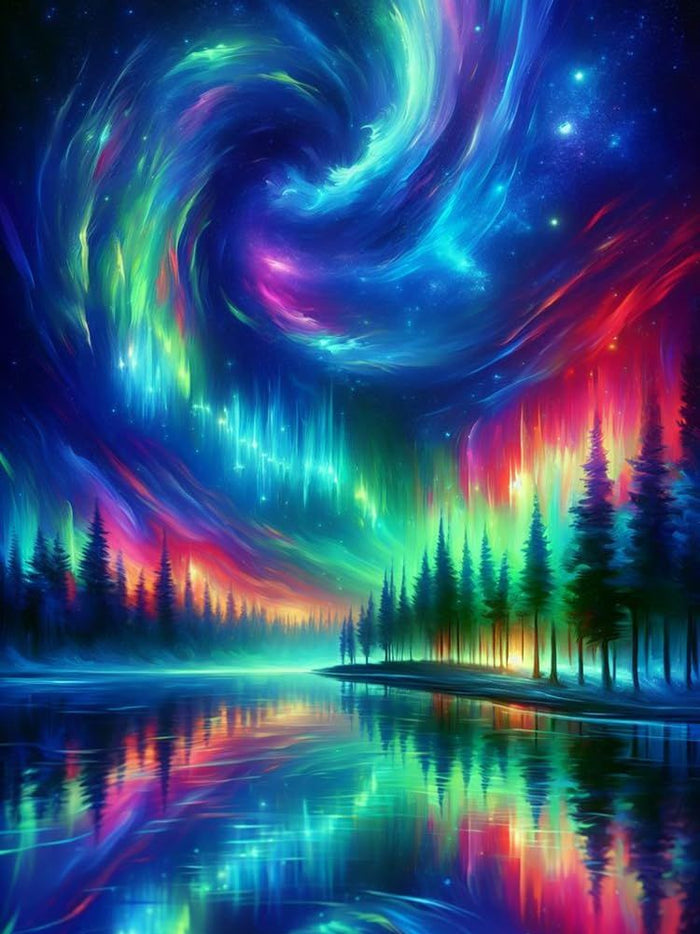 Diamond Painting - Colorful Lake and Sky