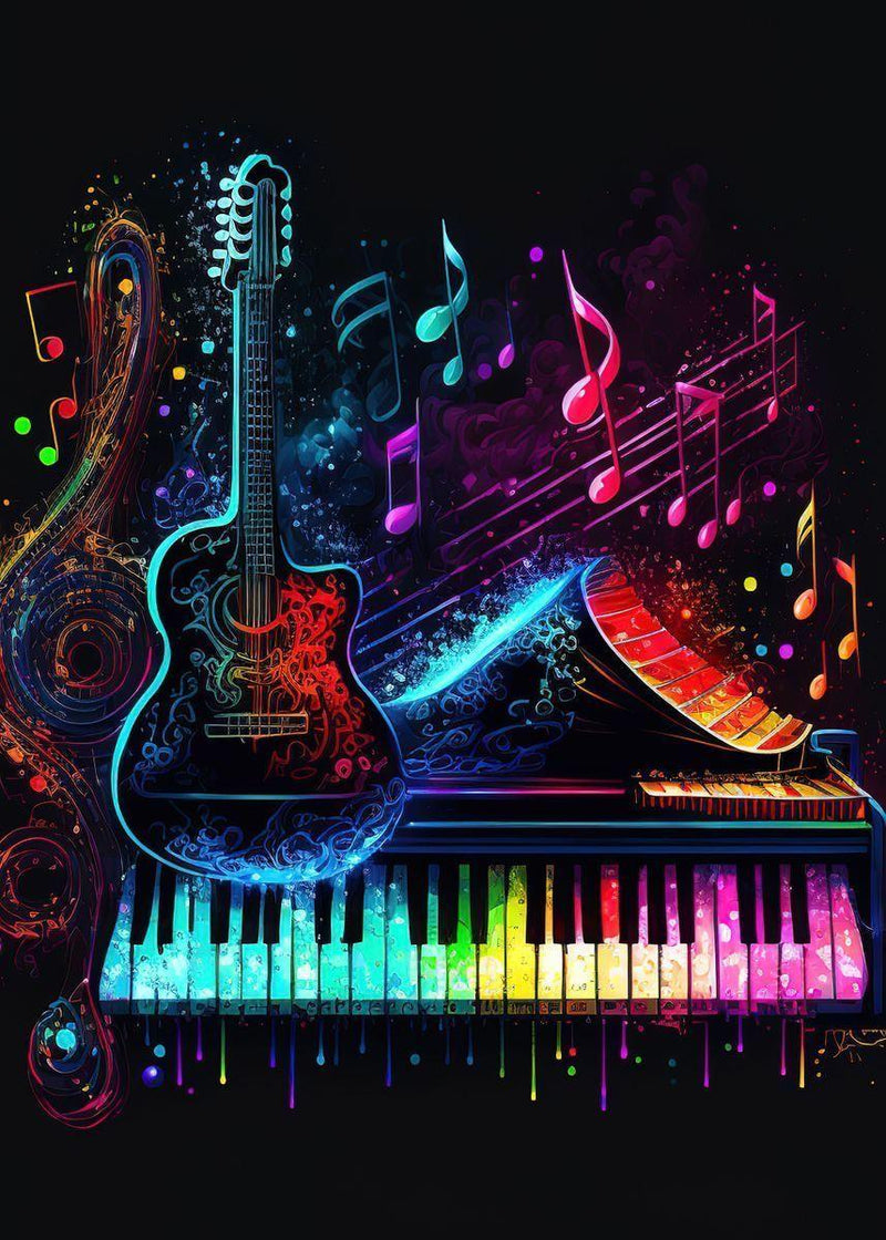 Diamond Painting - Piano and Guitar