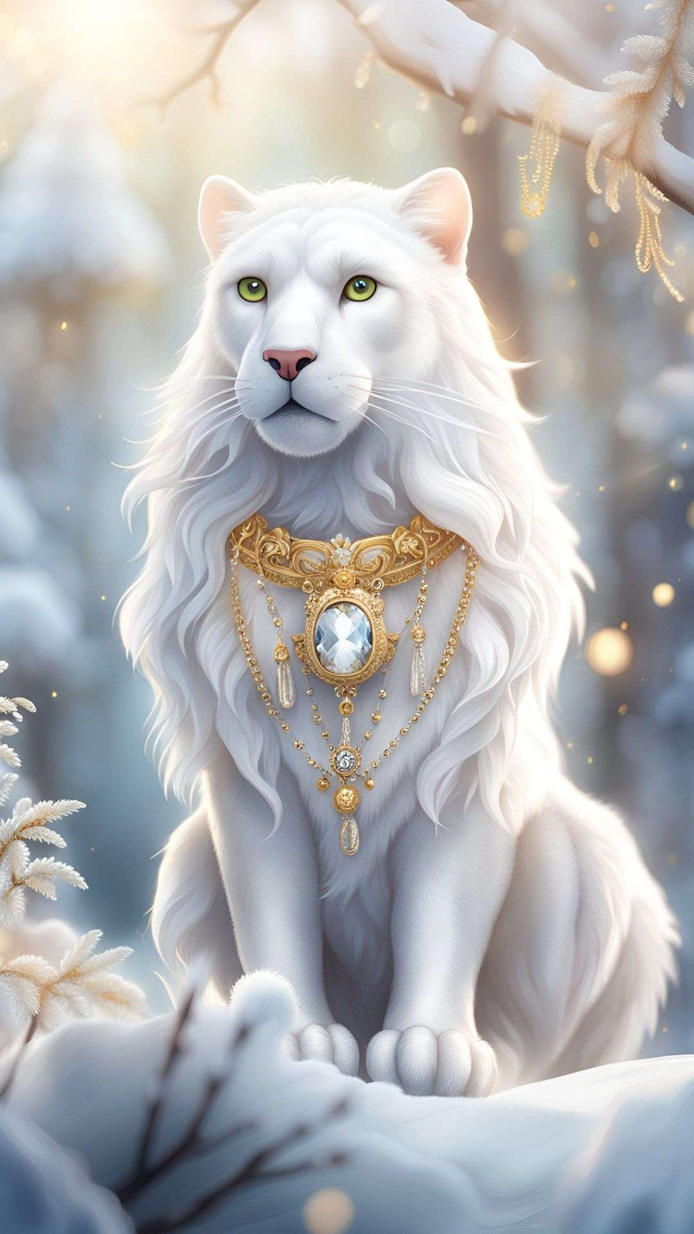 Diamond Painting - White Lion