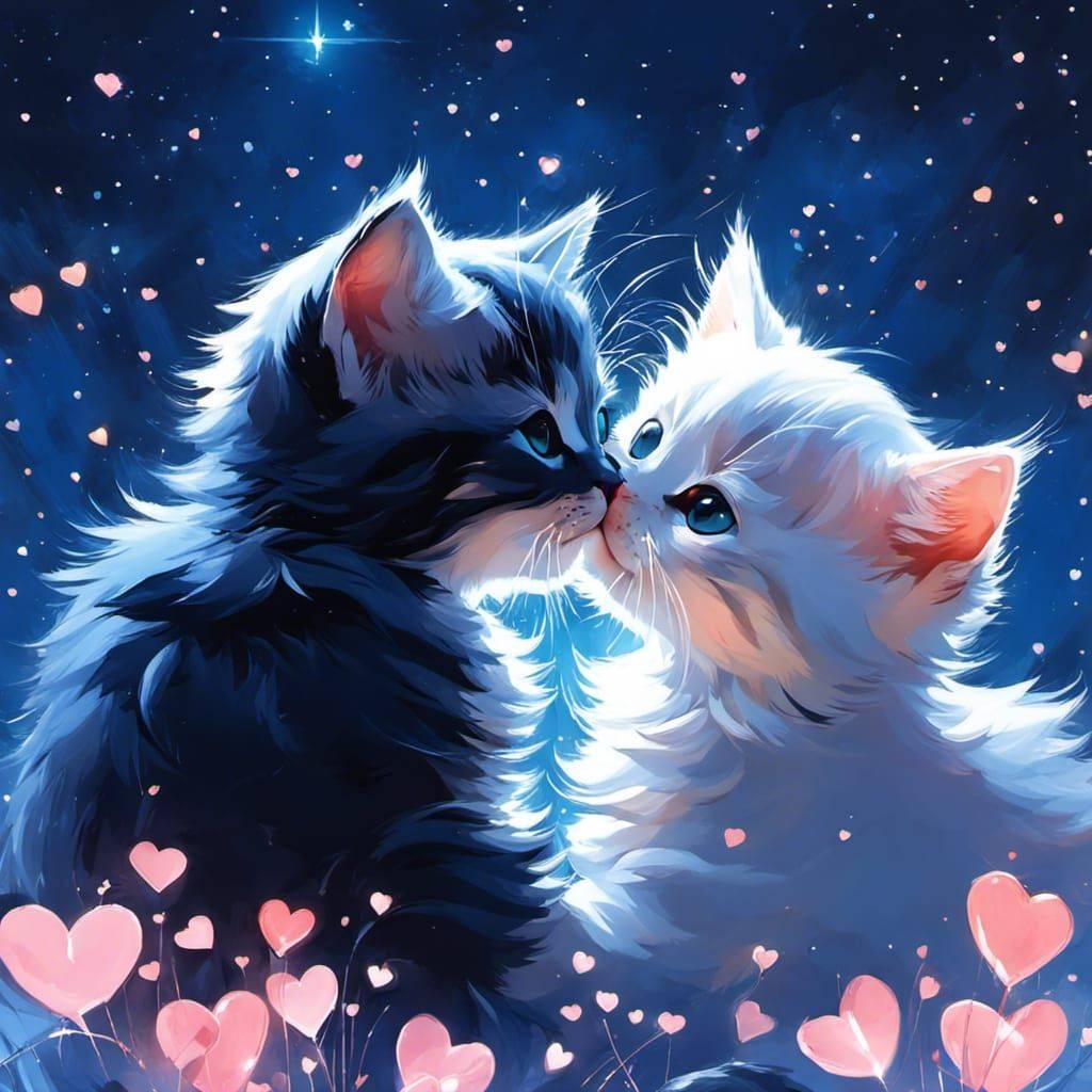 Diamond Painting - Two Cats Kissing