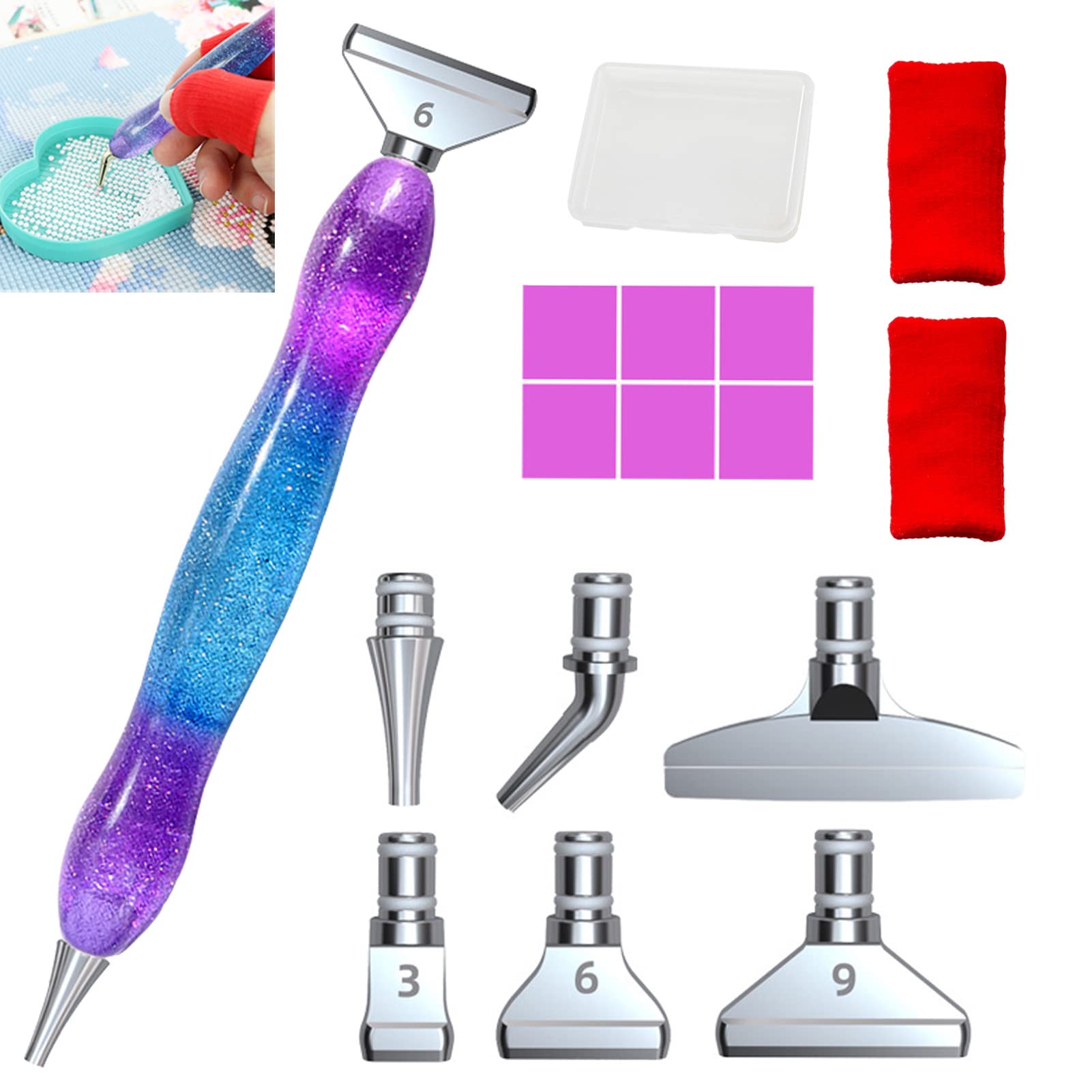 Diamond Painting - Ergonomic Pen with 16 Attachments