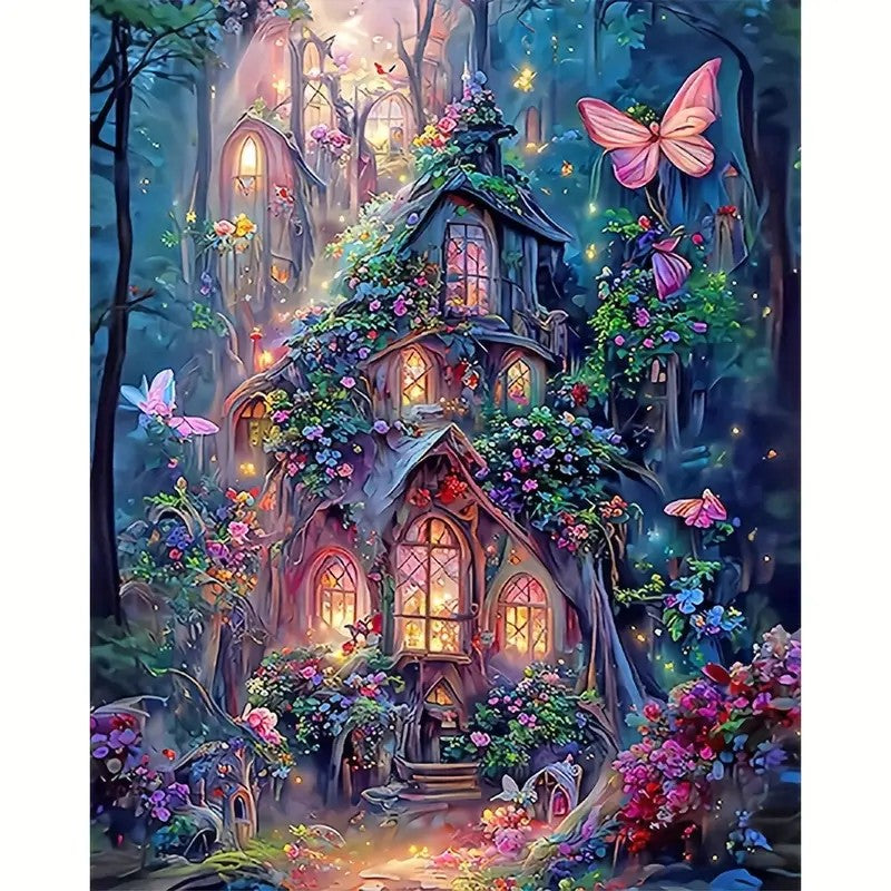 Diamond Painting -  Flower House in the Forest