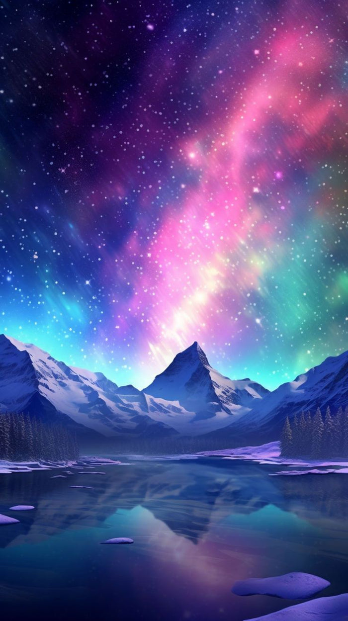 Diamond Painting - Aurora over the Lake