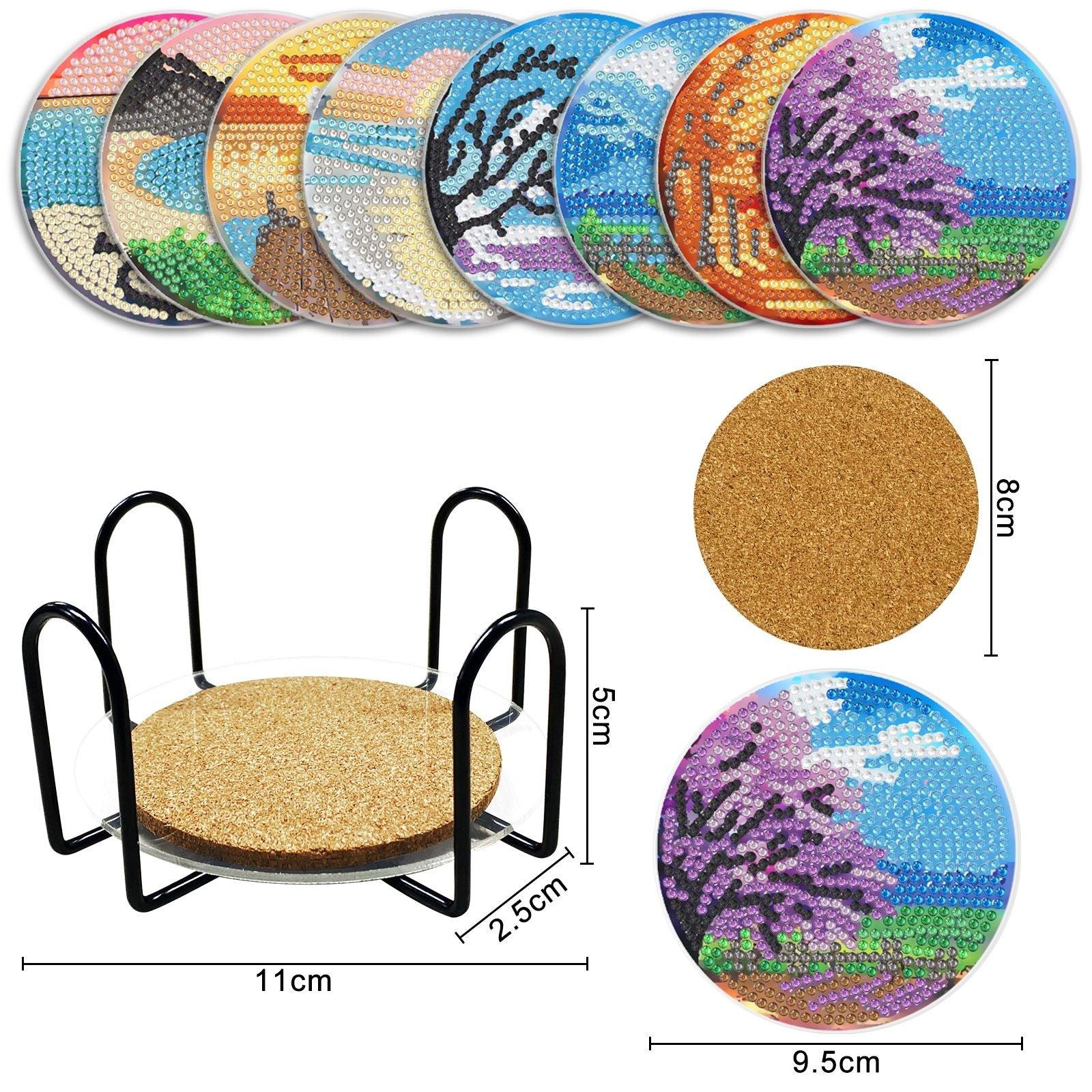 Diamond Painting-Coaster-8Pcs Scenery