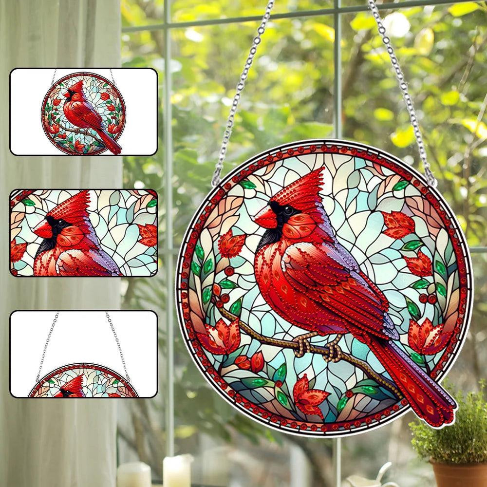 Diamond Painting-Decorative Wall Hanging (Red Bird)