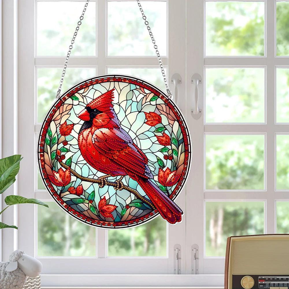 Diamond Painting-Decorative Wall Hanging (Red Bird)