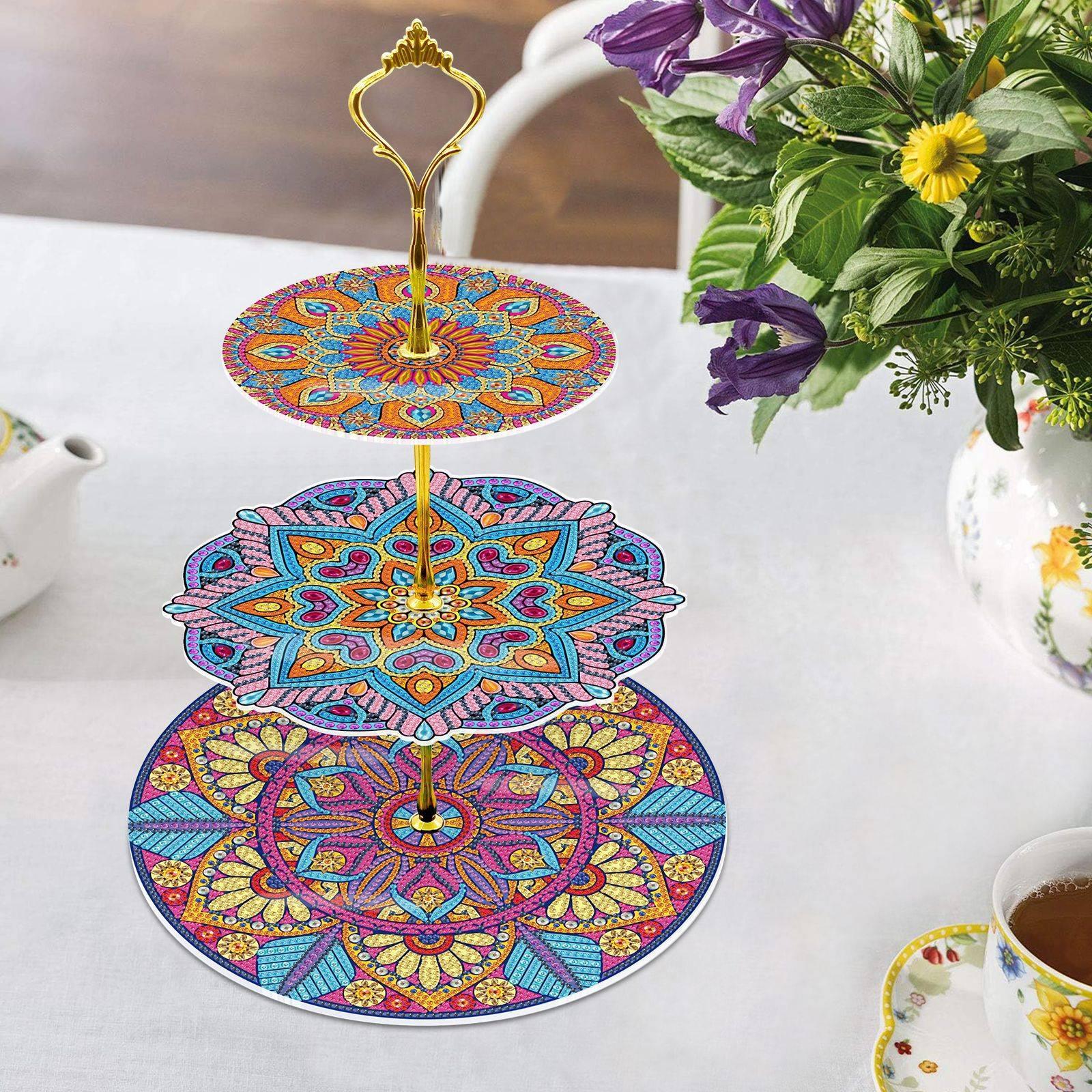 Diamond Painting-Three-layer Three-dimensional Dinner Plate