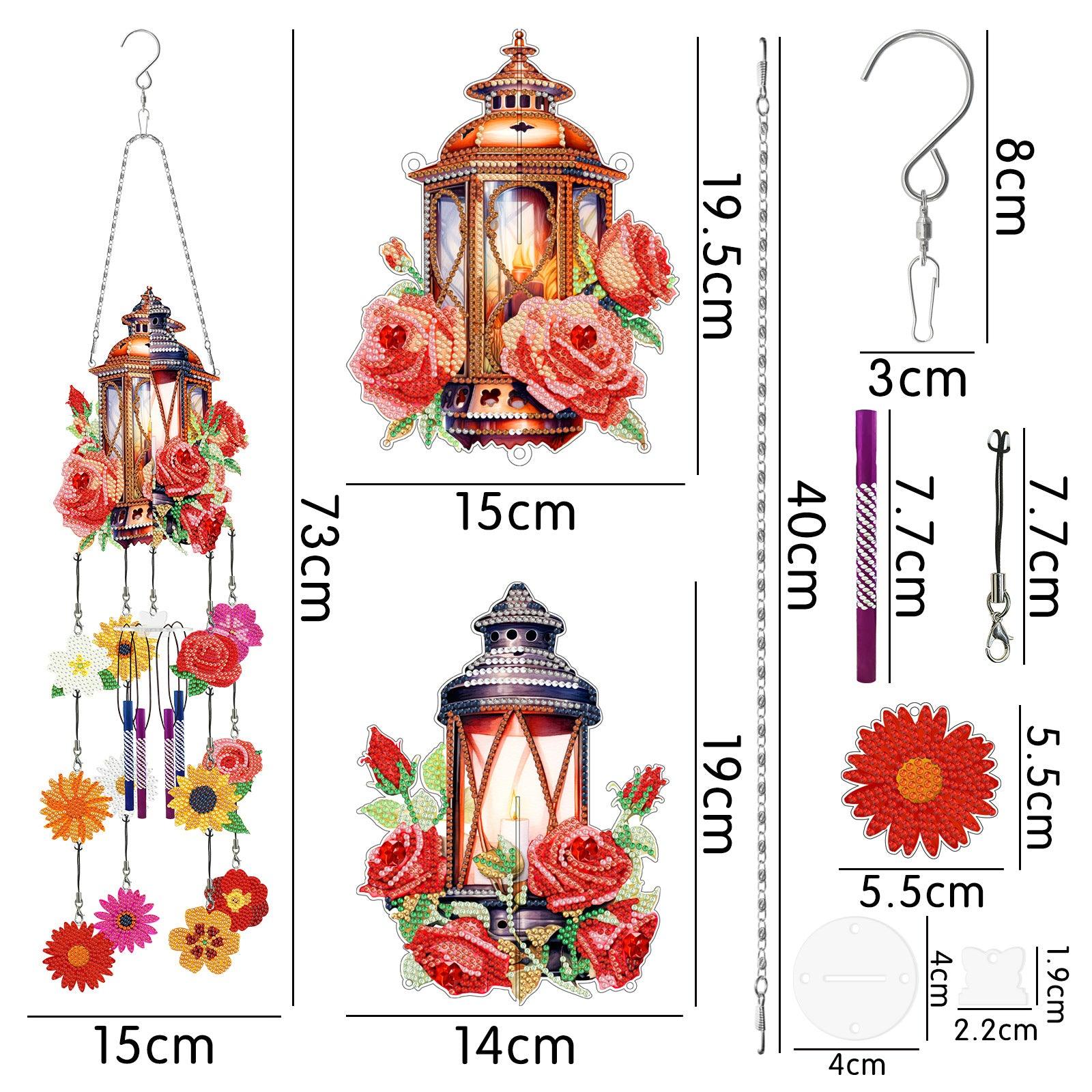 Diamond Painting-Hanging Wind Chimes (Flower House)