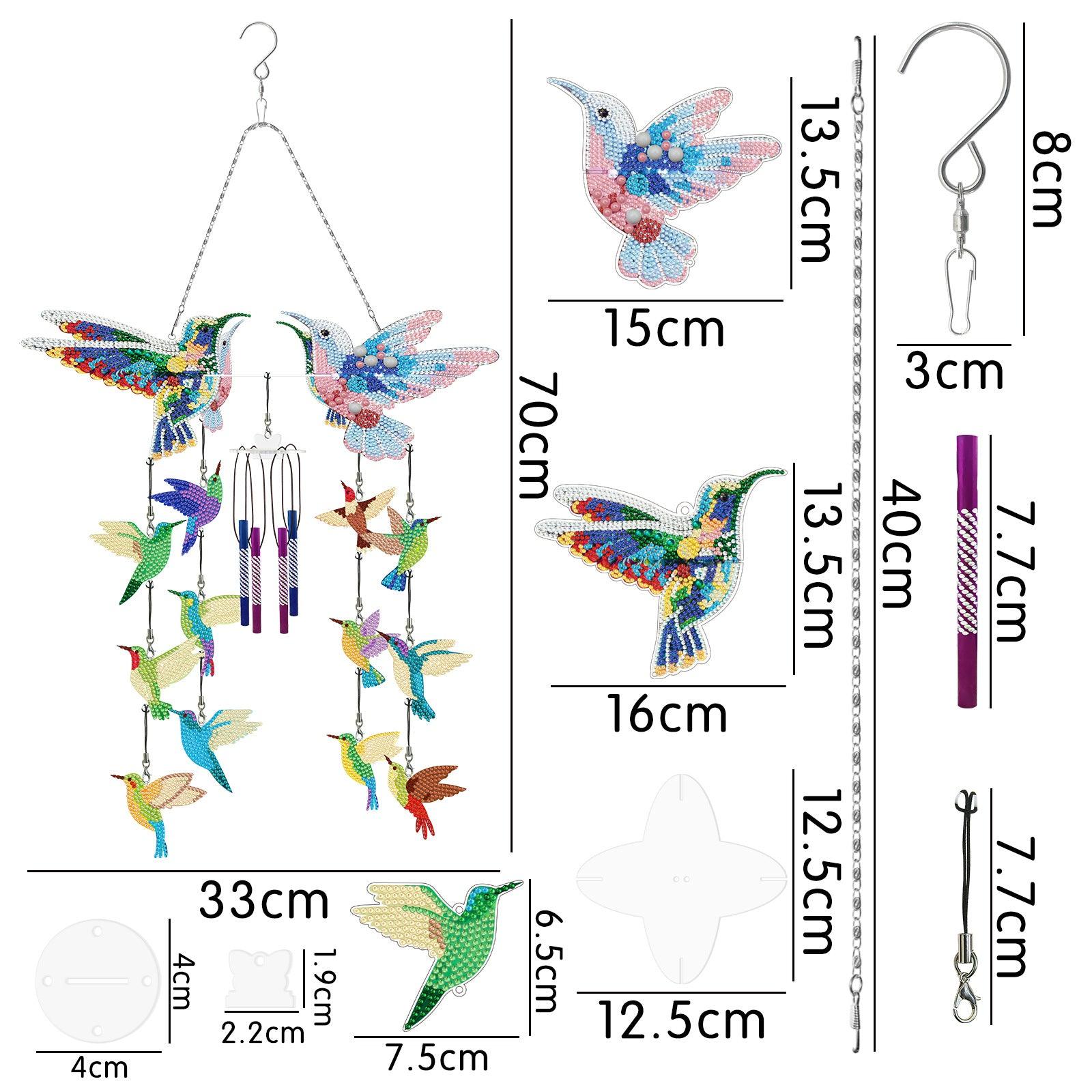 Diamond Painting-Hanging Wind Chimes (Flying Birds)