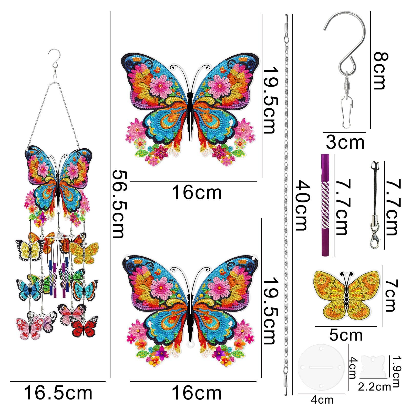 Diamond Painting-Hanging Wind Chimes (Butterfly)