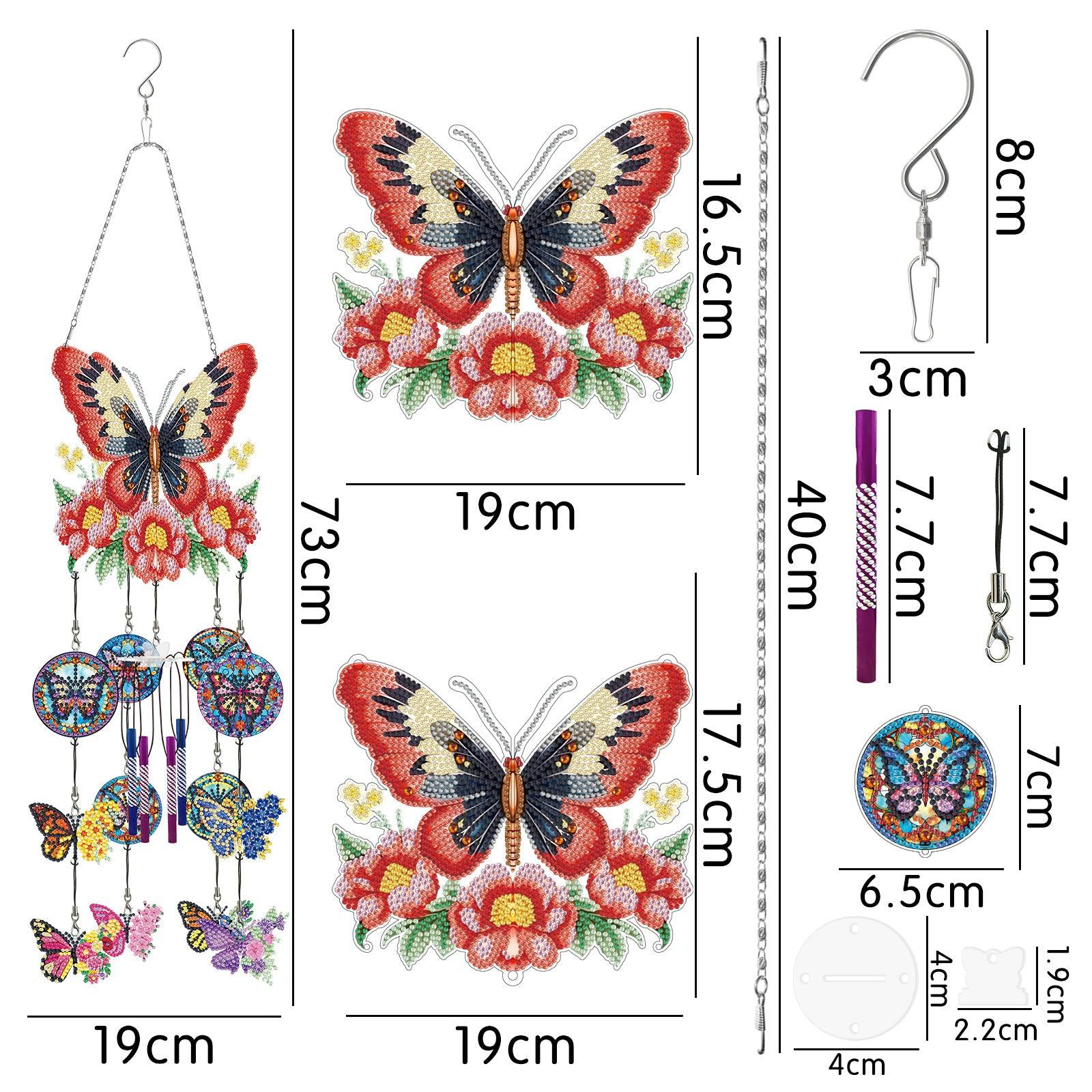 Diamond Painting-Hanging Wind Chimes (Butterfly)