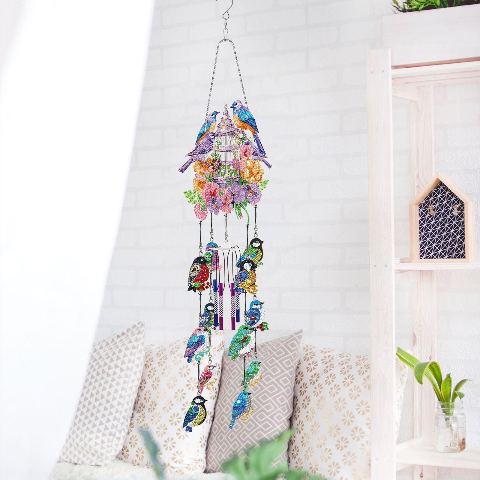 Diamond Painting-Hanging Wind Chimes (Bird)