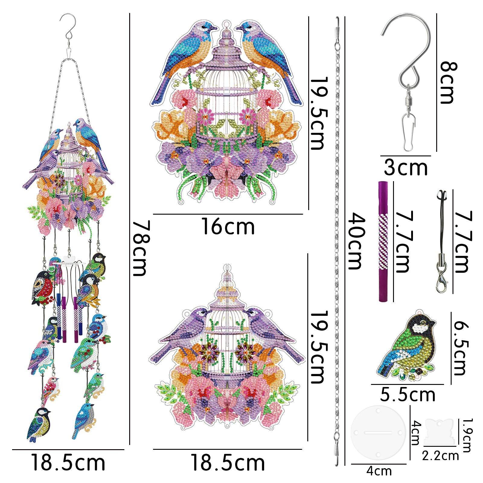 Diamond Painting-Hanging Wind Chimes (Bird)