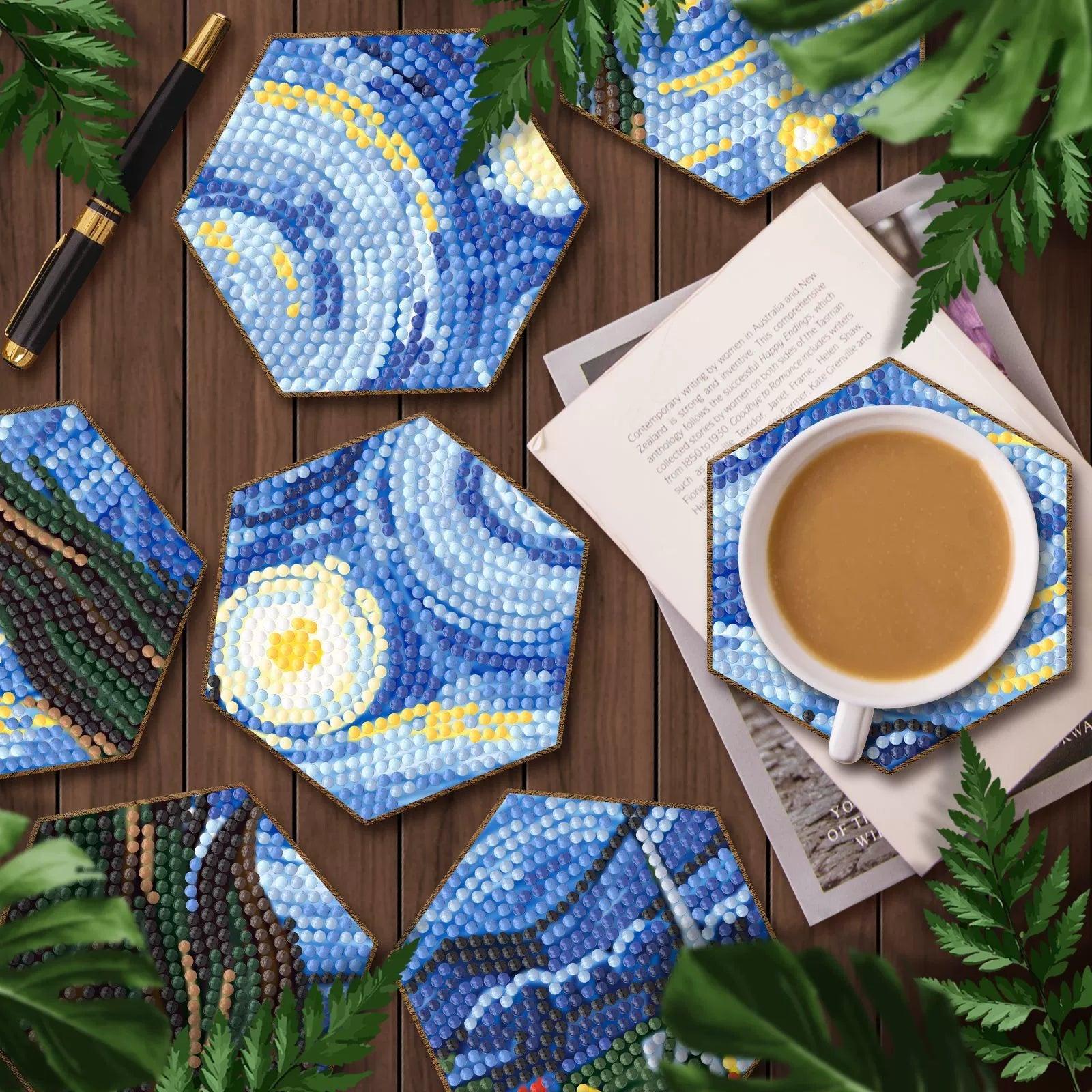 Diamond Painting-Coaster Set, Seven Pieces