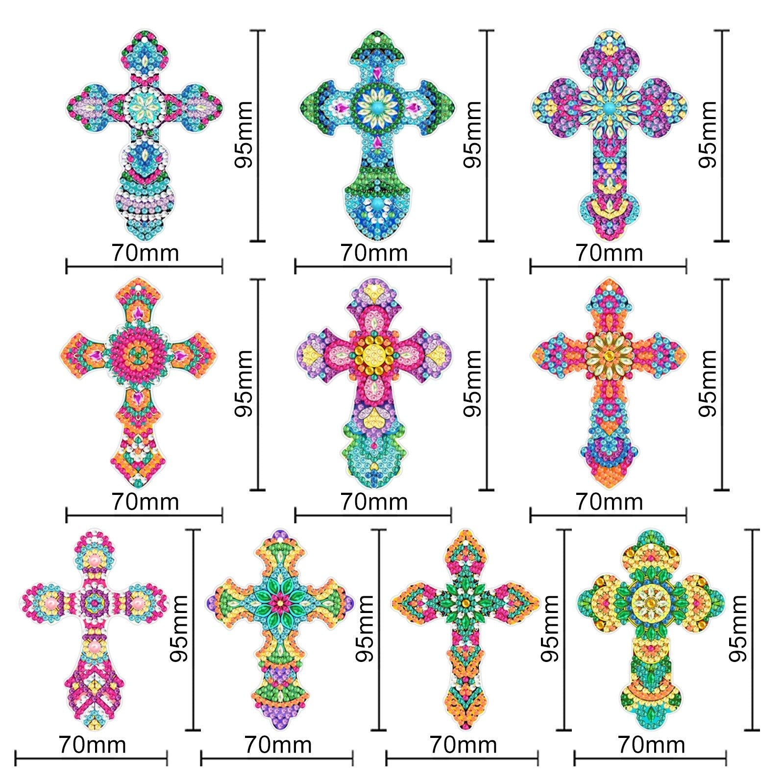 Diamond Painting-Wall Hangings（Cross）Ten-piece Set