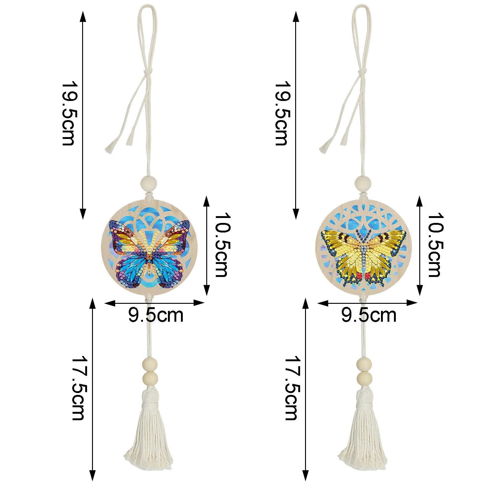 Diamond Painting-Wall Decoration, Two-piece Set（Blue and Yellow Butterfly）