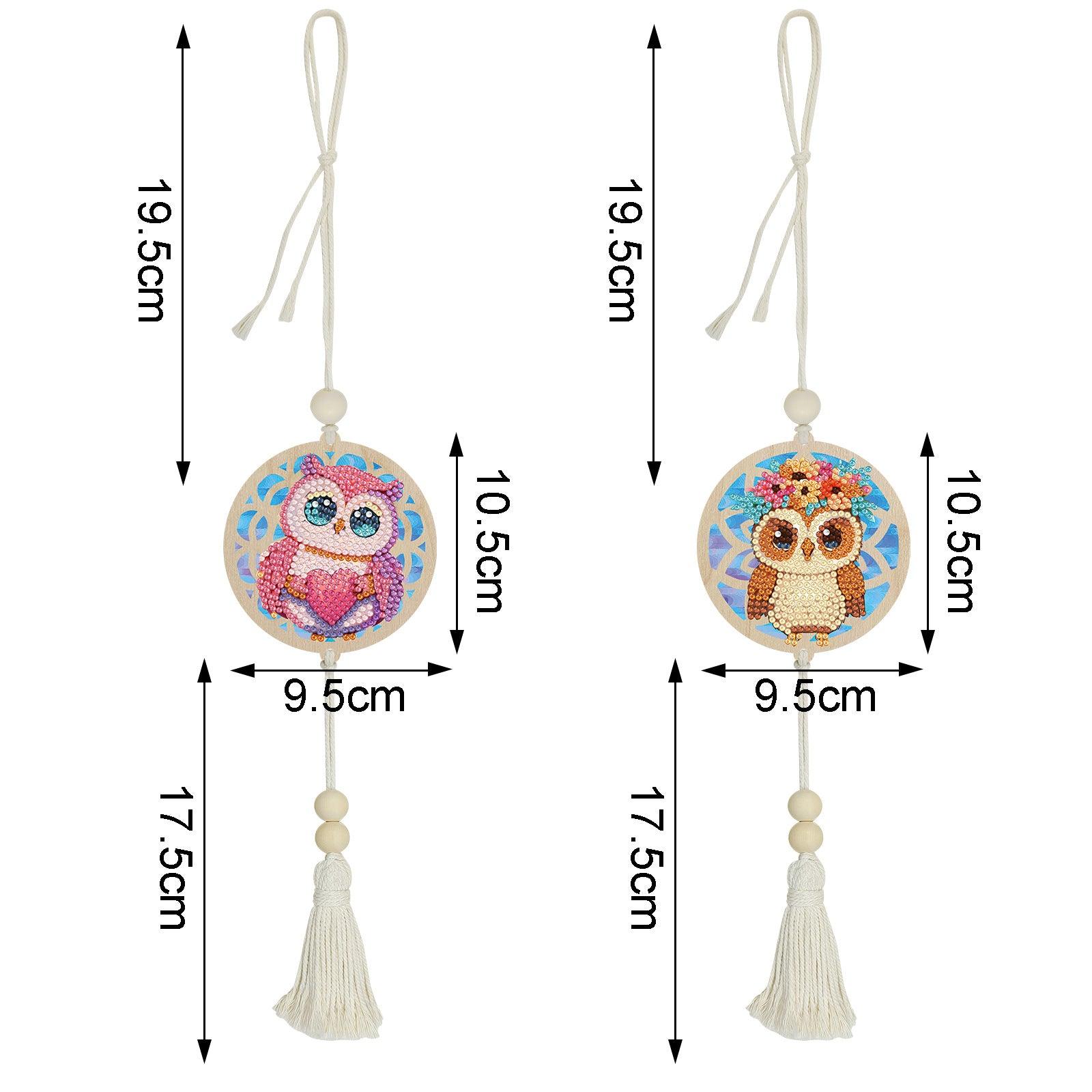 Diamond Painting-Wall Decoration, Two-piece Set（Pink Owl）