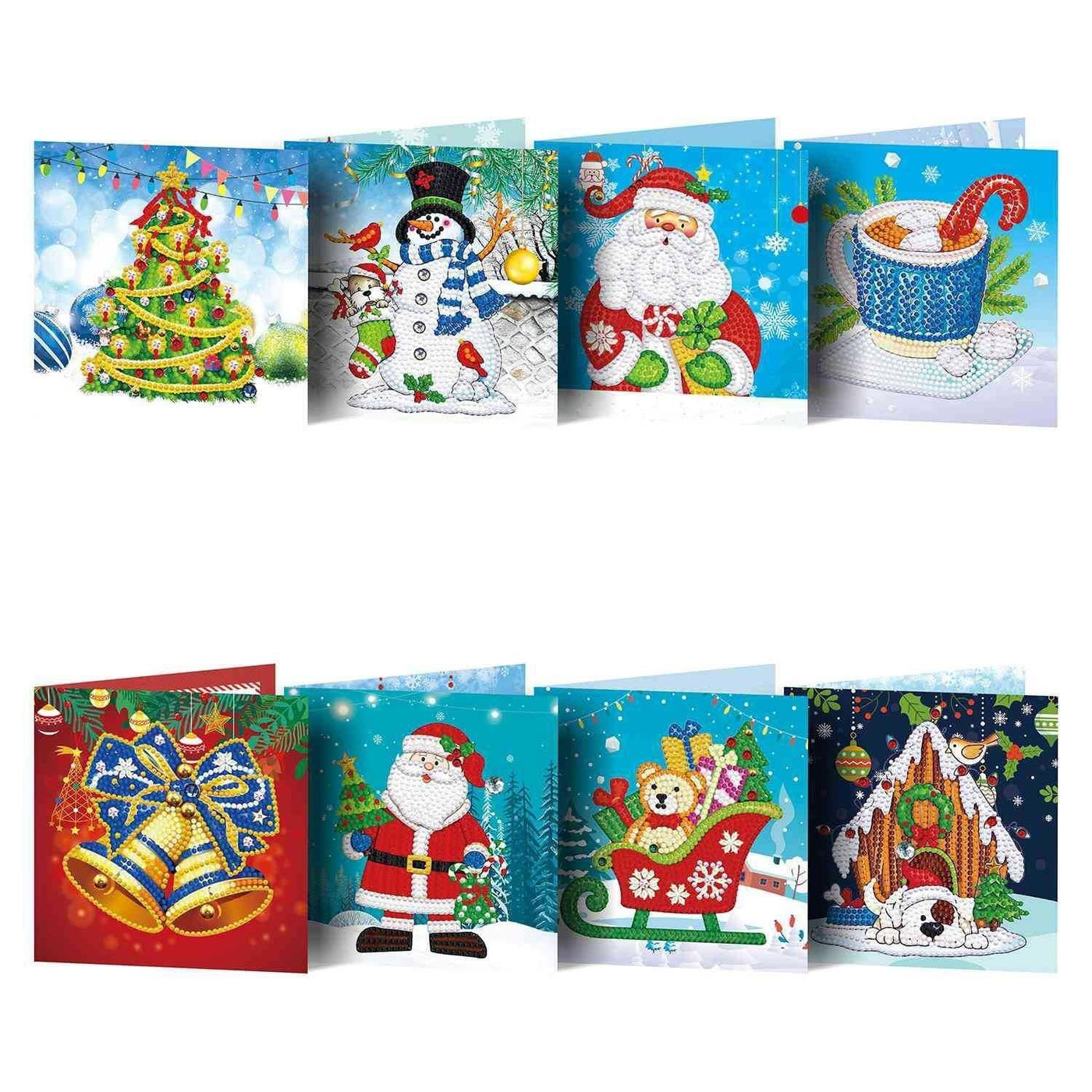 Diamond Painting-Greeting Card-8Pcs Christmas Series