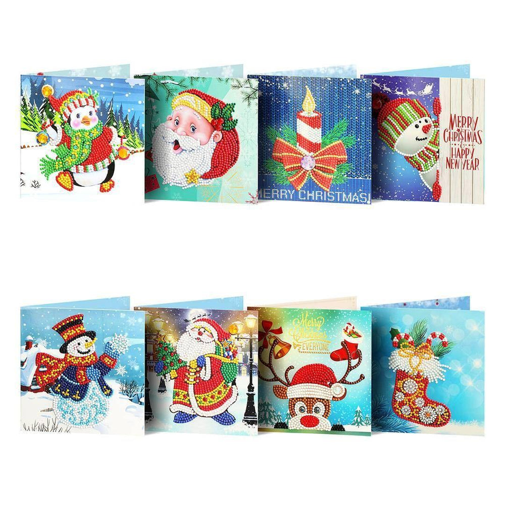 Diamond Painting-Greeting Card-8Pcs Christmas Series