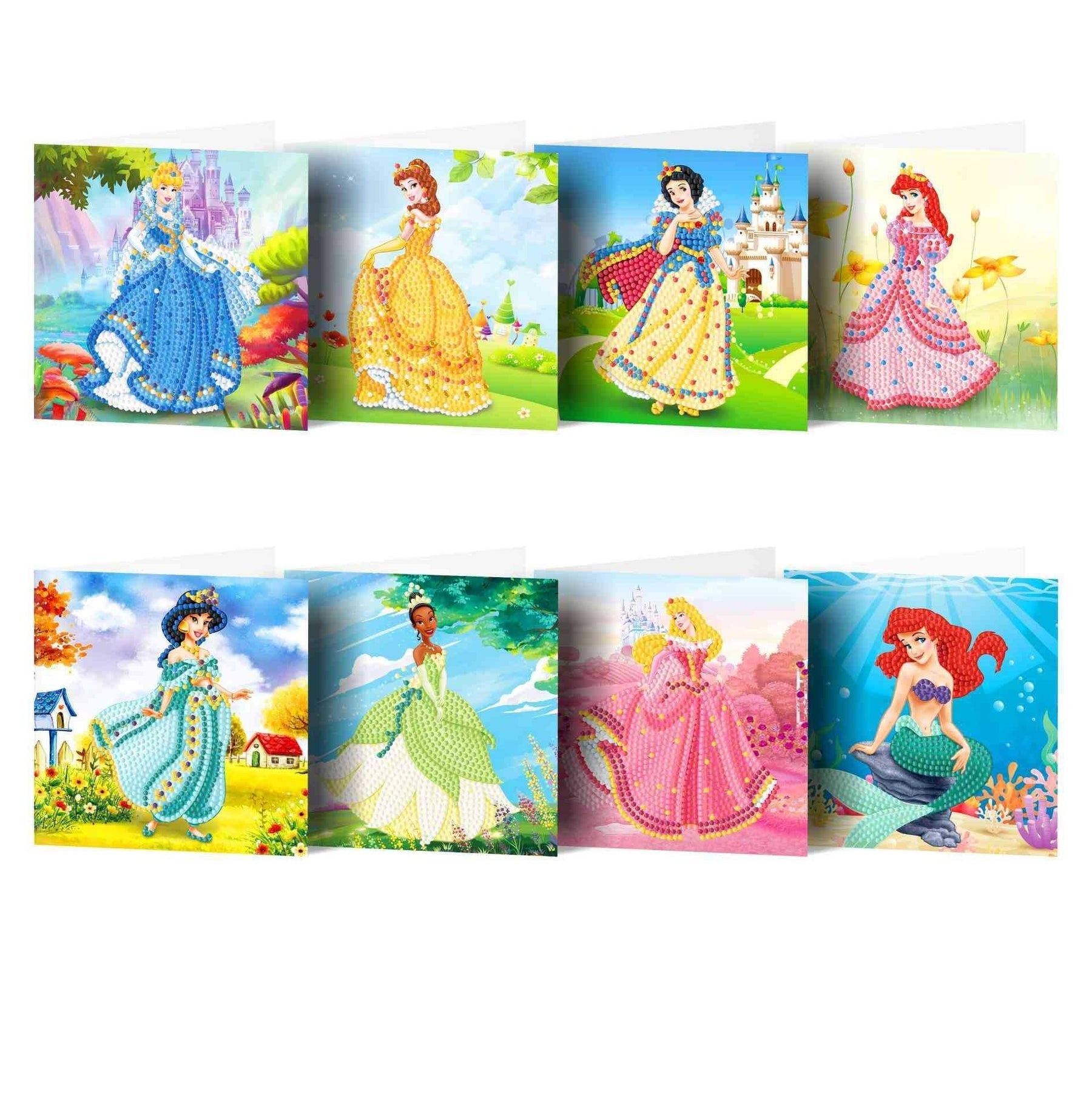 Diamond Painting-Greeting Card-8Pcs Princess Series