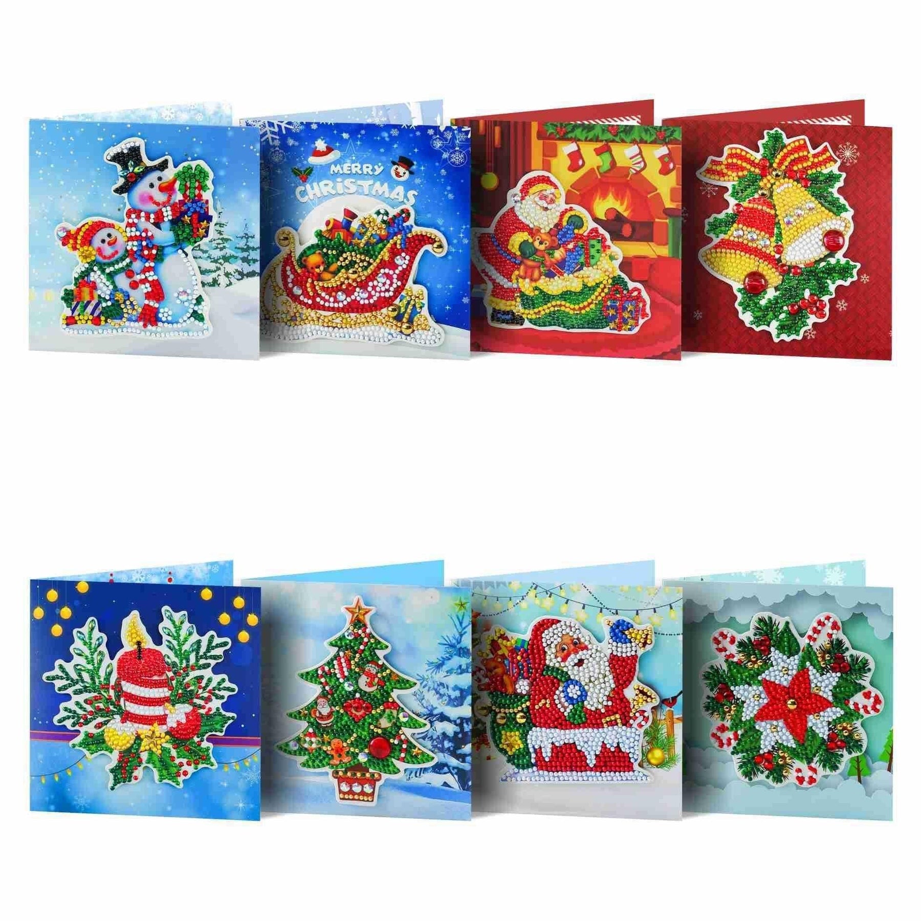 Diamond Painting-Greeting Card-8Pcs Christmas Series