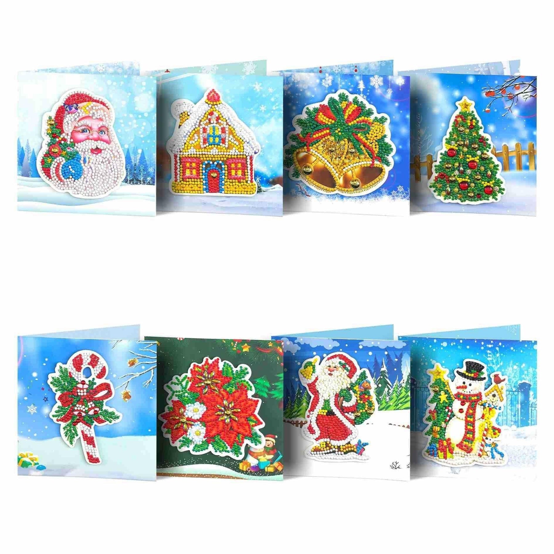 Diamond Painting-Greeting Card-8Pcs Christmas Series