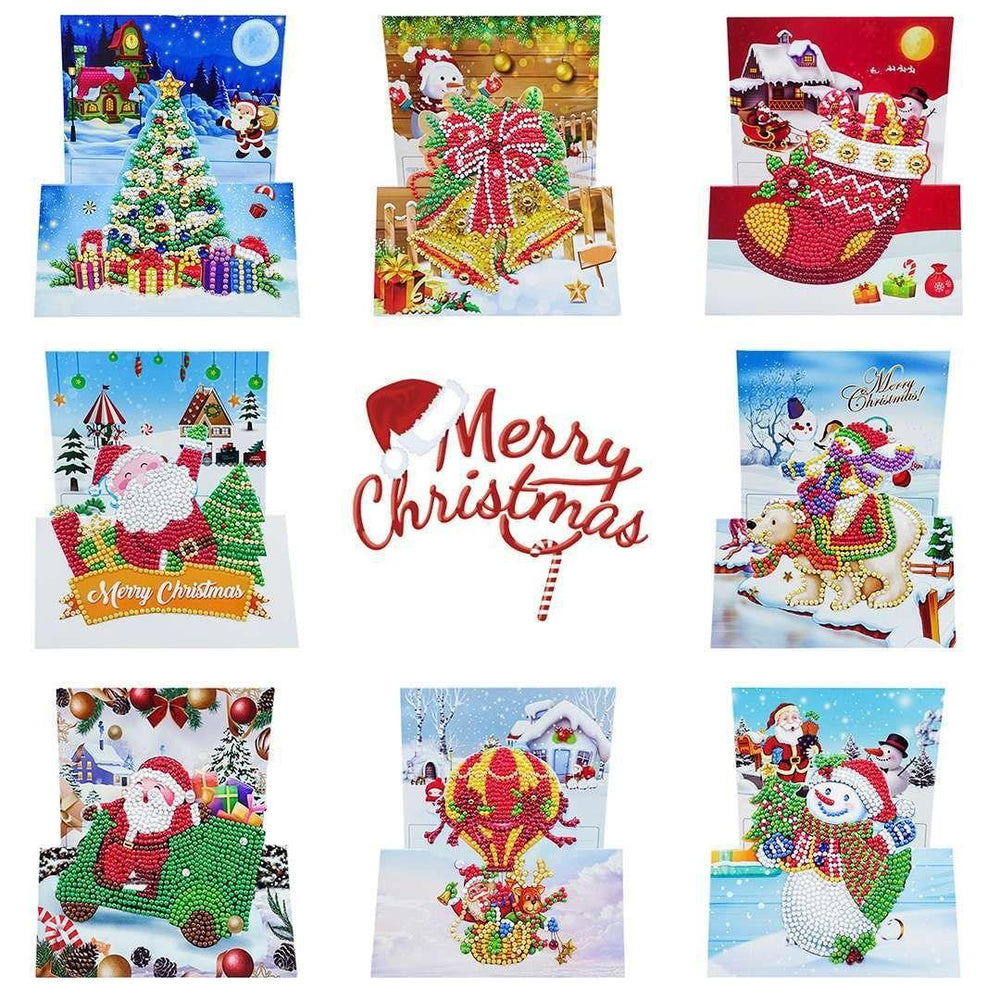 Diamond Painting-Greeting Card-8Pcs Christmas Series