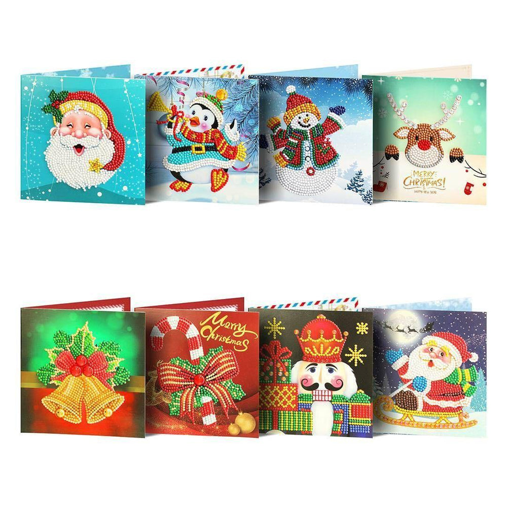 Diamond Painting-Greeting Card-8Pcs Christmas Series