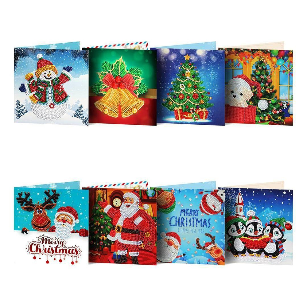 Diamond Painting-Greeting Card-8Pcs Christmas Series