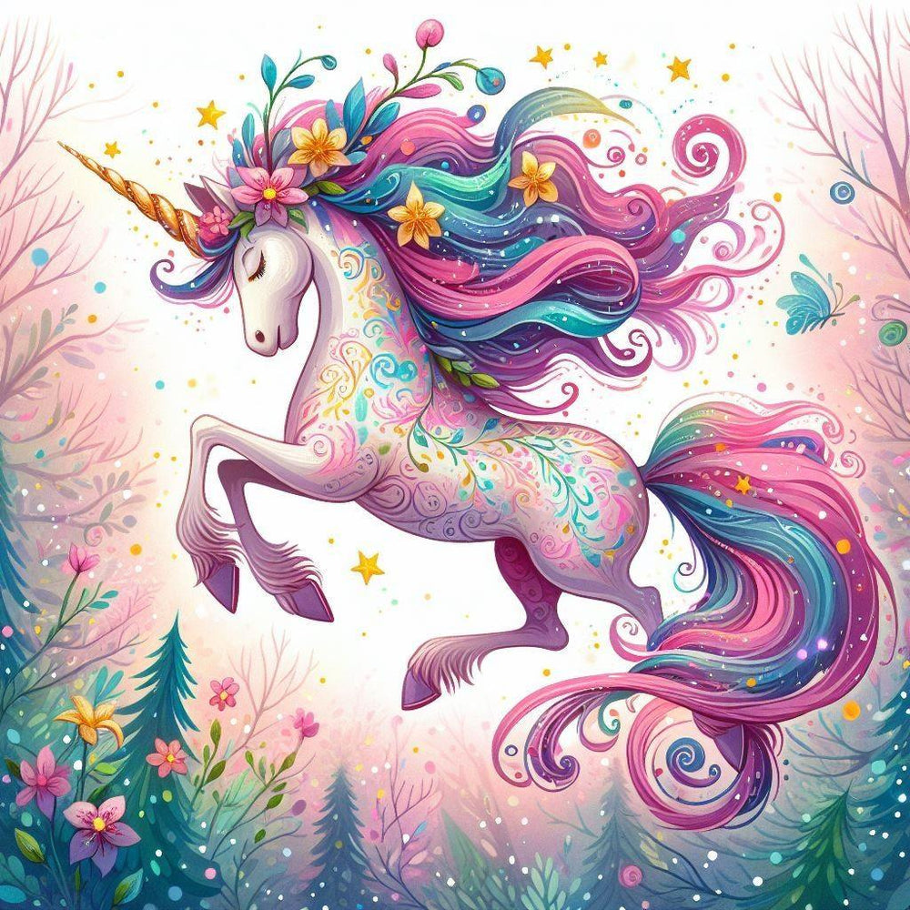 Diamond Painting - A Jumping Unicorn