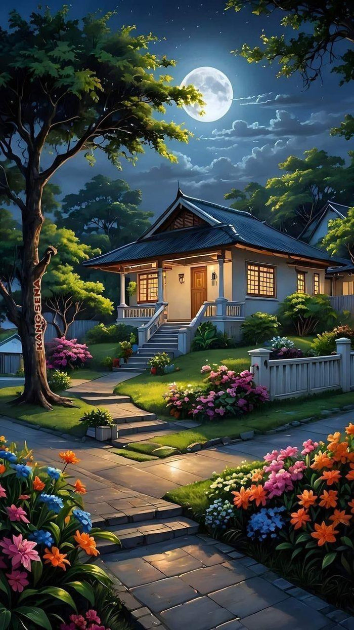 Diamond Painting - The House in the Moonlight