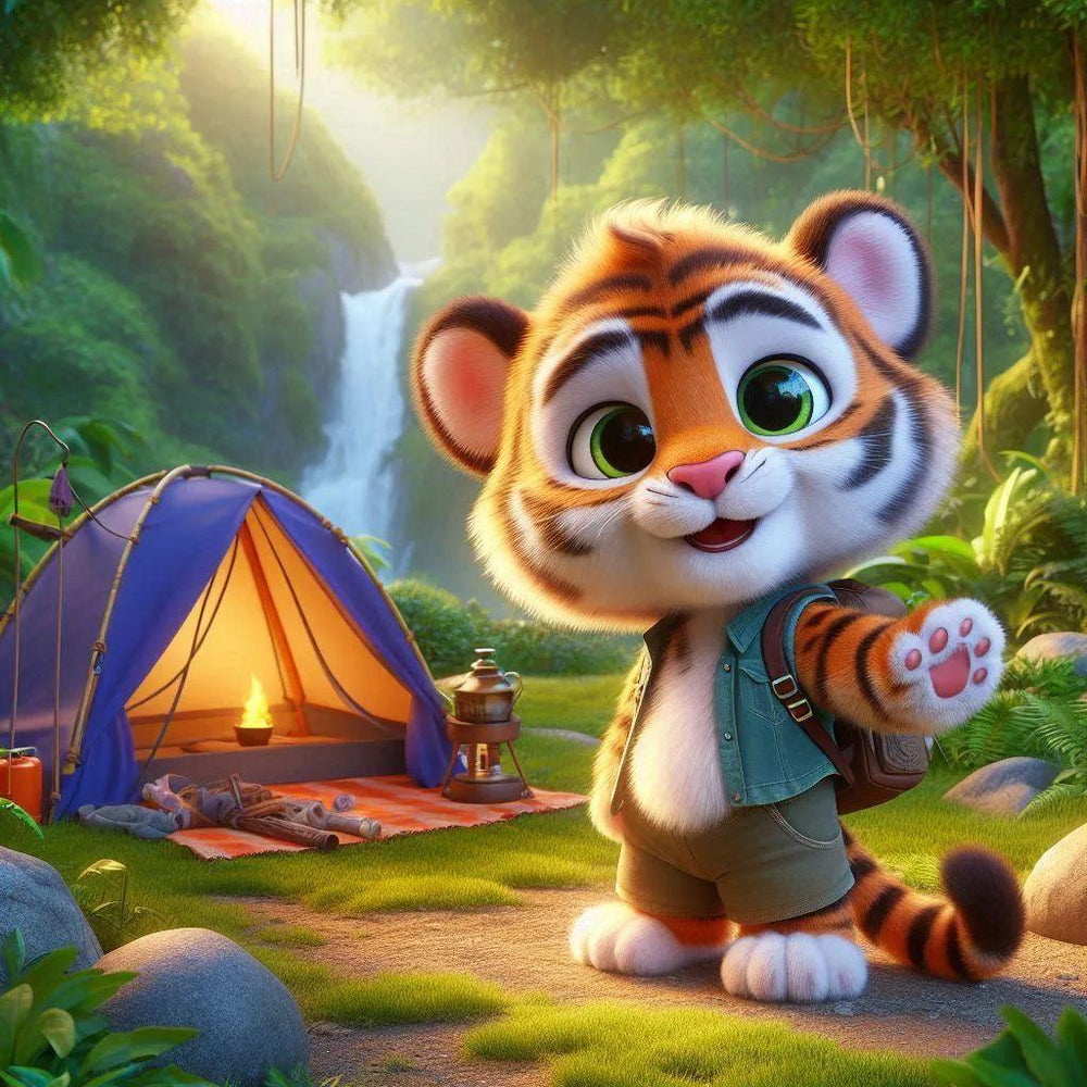 Diamond Painting - Tiger in Camping