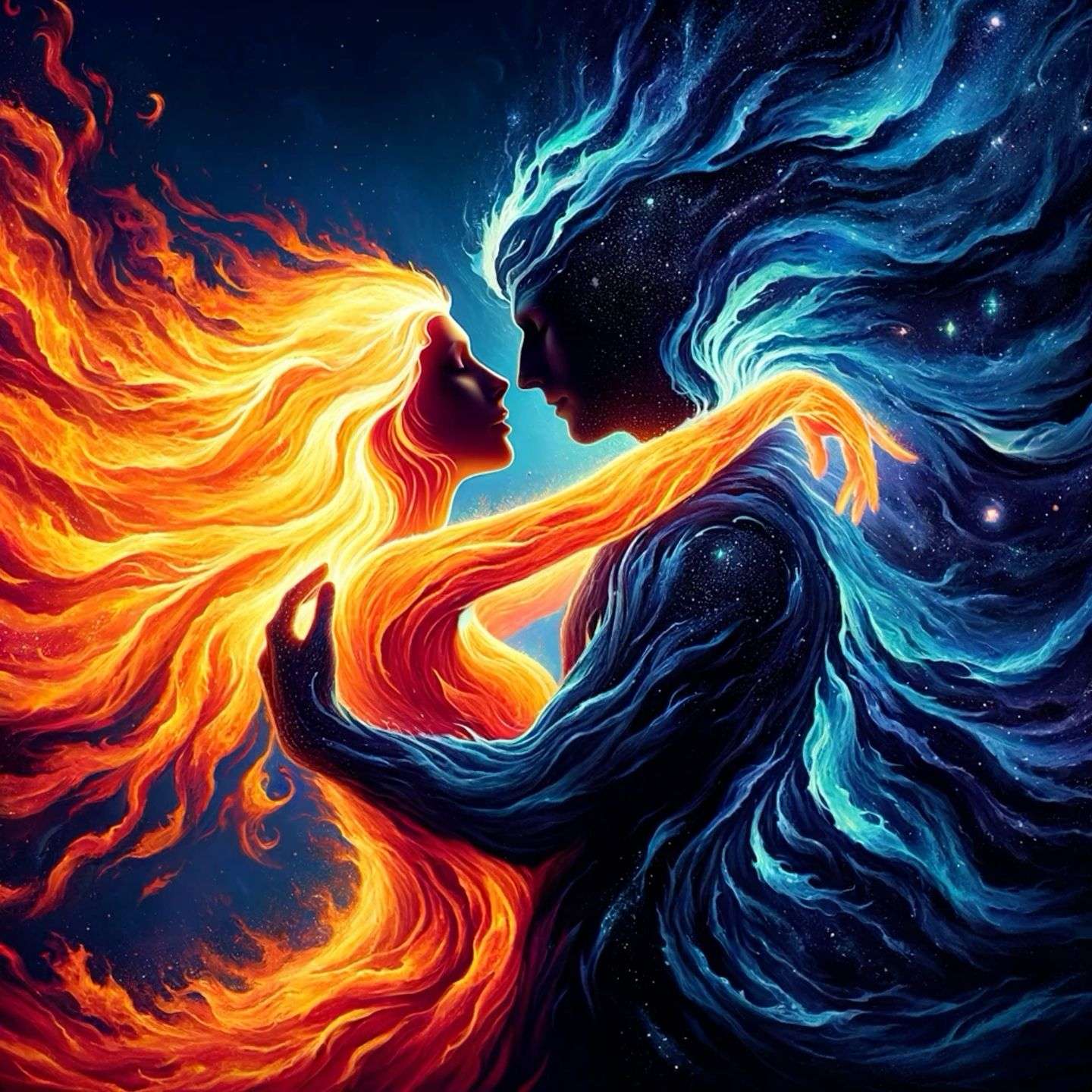 Diamond Painting - Ice-and-fire Couple