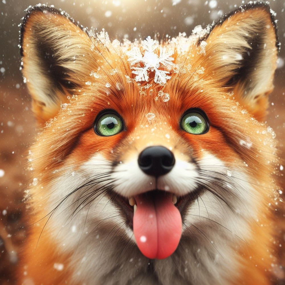 Diamond Painting - Fox with a Tongue Out