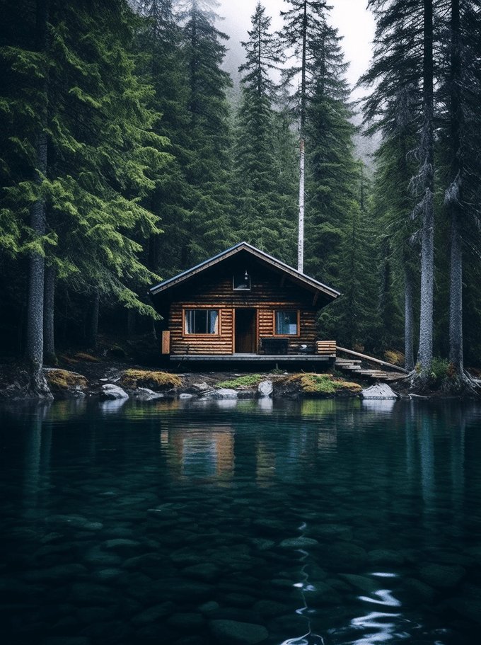 Diamond Painting - Hut by the Lake