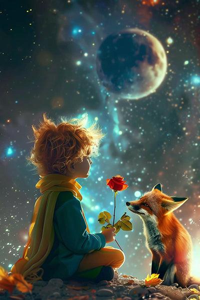 Diamond Painting - Boy with Rose and Fox