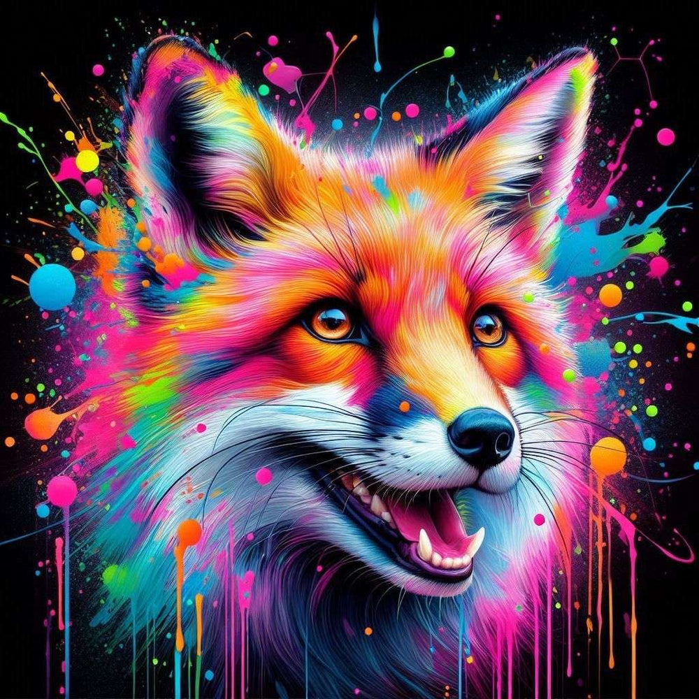 Diamond Painting - Rainbow-colored Fox