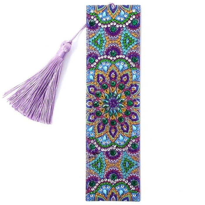 Diamond Painting-Bookmark with Blue-green Mandala