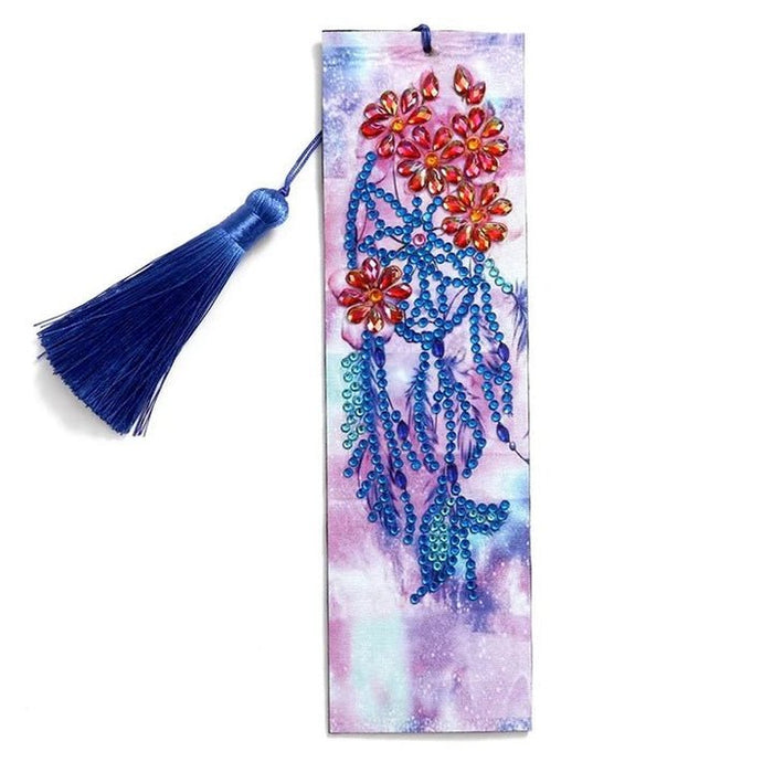 Diamond Painting-Bookmark with Flowers and Dreamcatcher