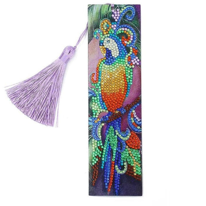 Diamond Painting-Bookmark with Colorful Parrot