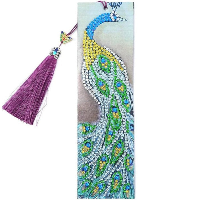 Diamond Painting-Bookmark with Peacock